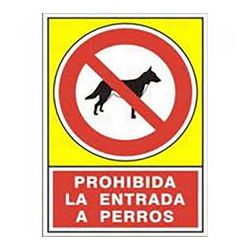 Señal "Prohibido Perros"...